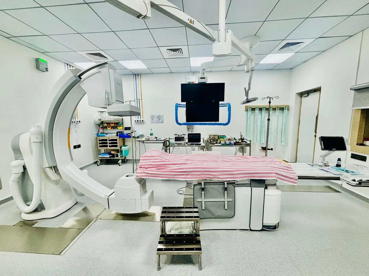 Cardiac Cath Lab with C-arm angiography system at Agastya Hospitals, Ballari