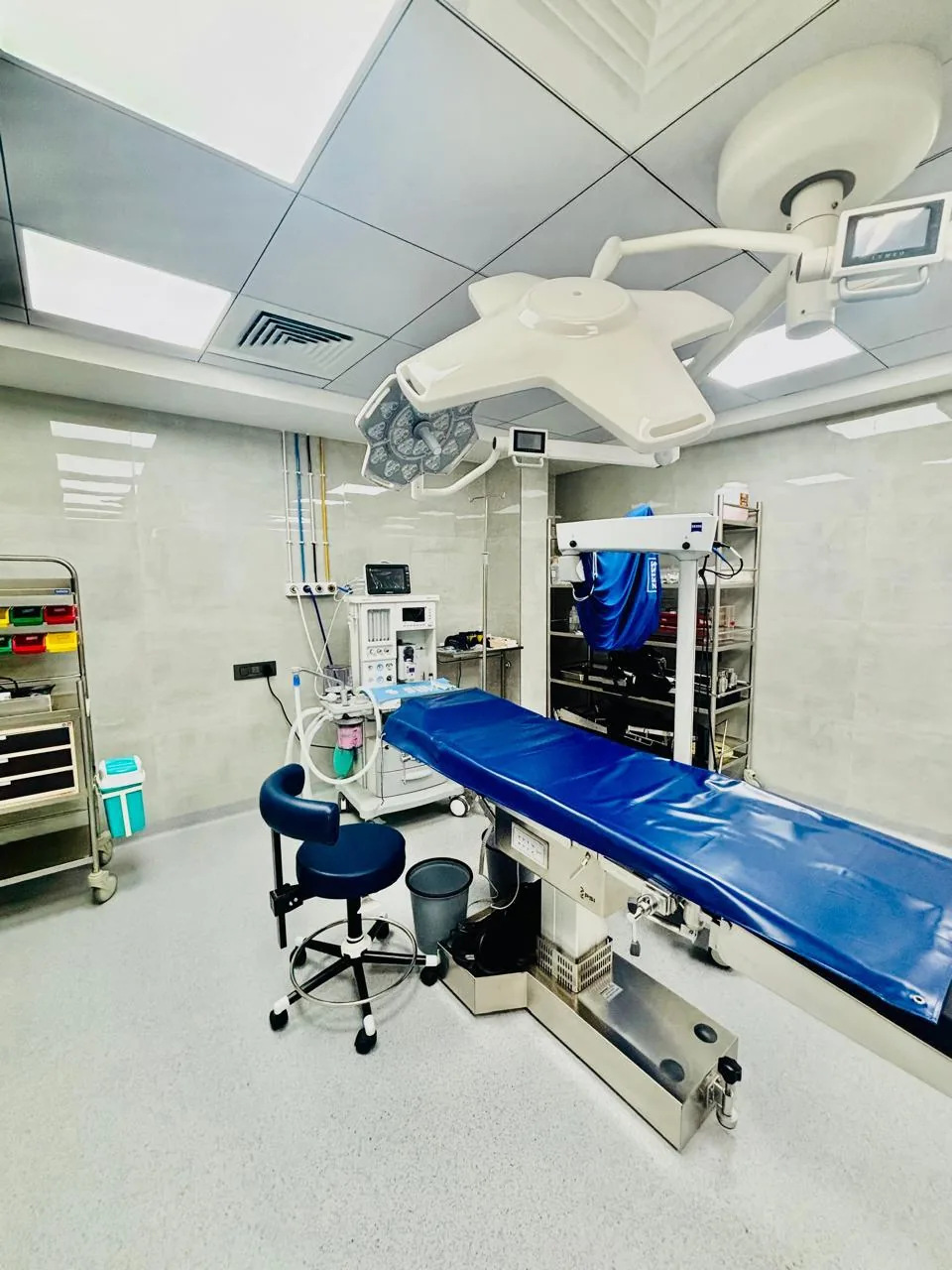 Operation theatre with anaesthesia workstation and surgical table at Agastya Hospitals, Ballari