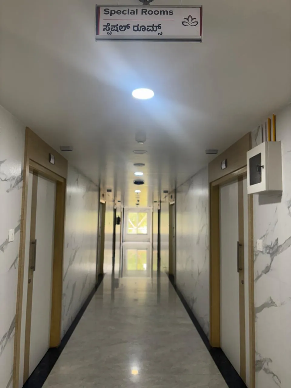 Corridor of private special rooms at Agastya Hospitals, Ballari